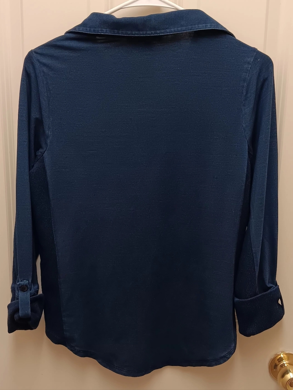 Chico's Indigo Textured Button-Front Shirt NWT - Picture 3 of 12